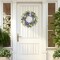 Spring Floral Wreaths for Front Door Summer Wreath with Purple Pansy Flowers Green Eucalyptus Leaves